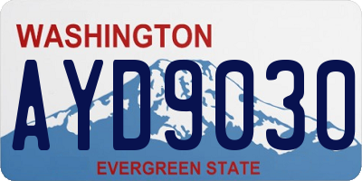 WA license plate AYD9030