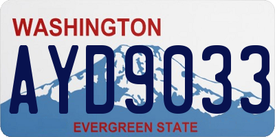 WA license plate AYD9033