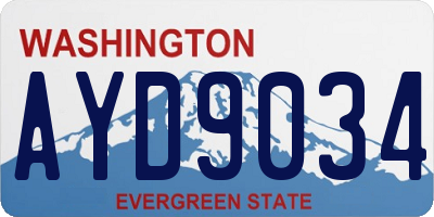 WA license plate AYD9034