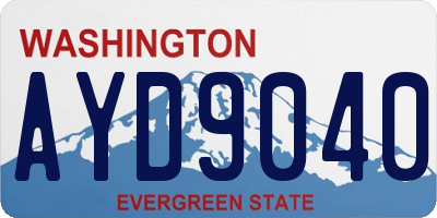 WA license plate AYD9040