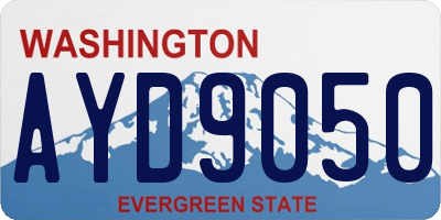WA license plate AYD9050