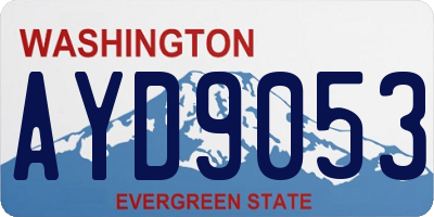 WA license plate AYD9053
