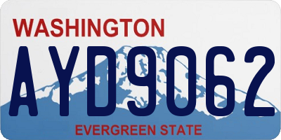 WA license plate AYD9062