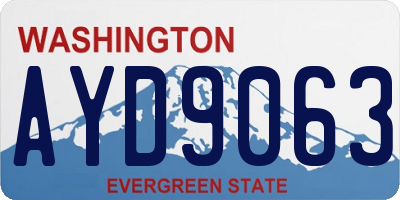 WA license plate AYD9063