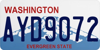 WA license plate AYD9072