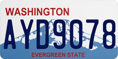 WA license plate AYD9078