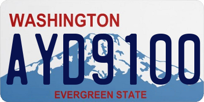 WA license plate AYD9100