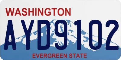 WA license plate AYD9102