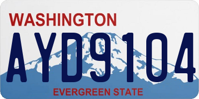 WA license plate AYD9104