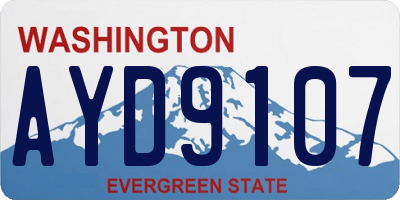 WA license plate AYD9107