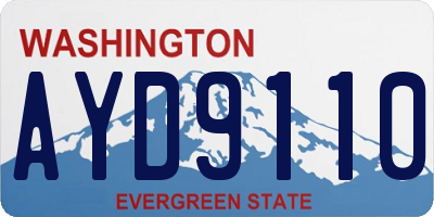 WA license plate AYD9110