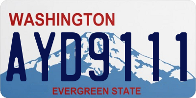 WA license plate AYD9111