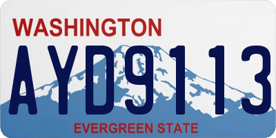 WA license plate AYD9113