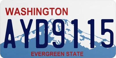 WA license plate AYD9115