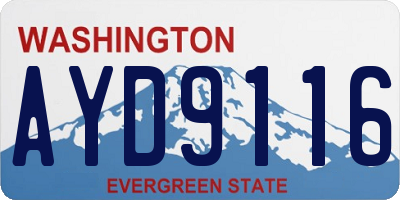 WA license plate AYD9116