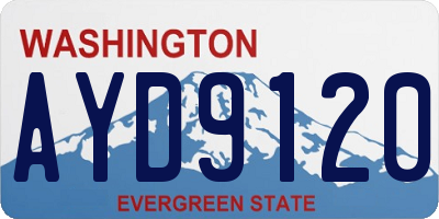 WA license plate AYD9120