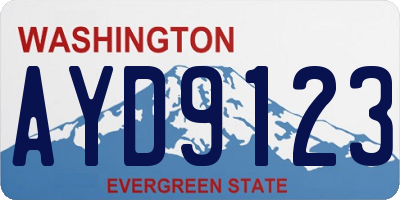 WA license plate AYD9123