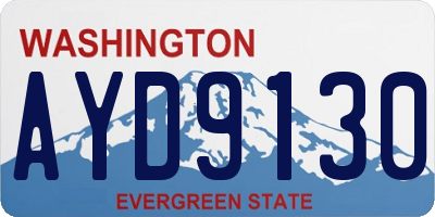 WA license plate AYD9130
