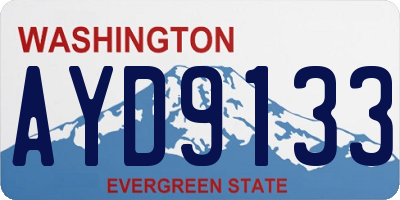 WA license plate AYD9133