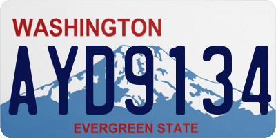 WA license plate AYD9134