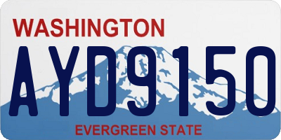 WA license plate AYD9150