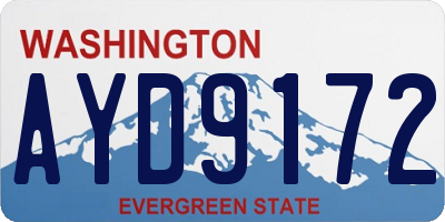 WA license plate AYD9172
