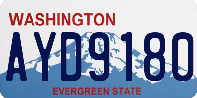 WA license plate AYD9180