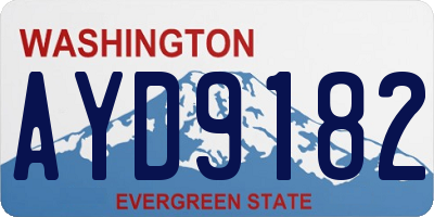WA license plate AYD9182