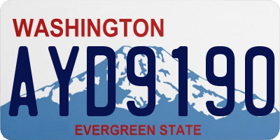 WA license plate AYD9190
