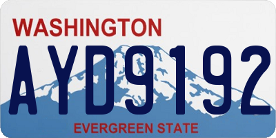 WA license plate AYD9192