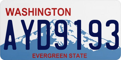 WA license plate AYD9193