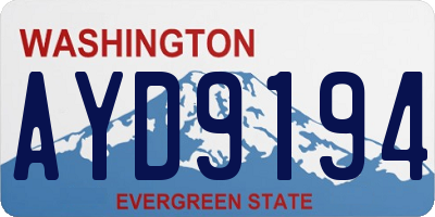 WA license plate AYD9194