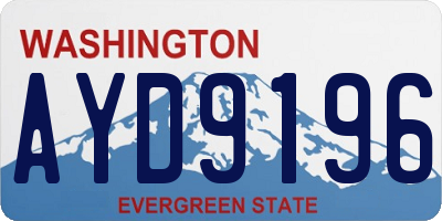 WA license plate AYD9196