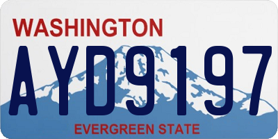 WA license plate AYD9197