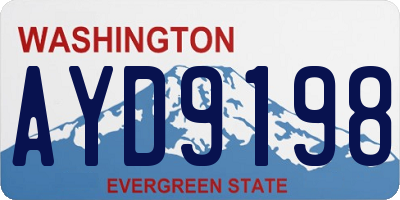 WA license plate AYD9198