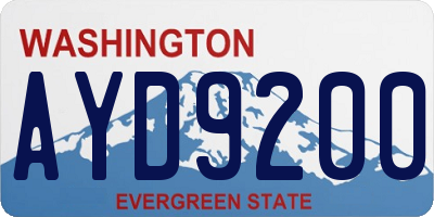 WA license plate AYD9200