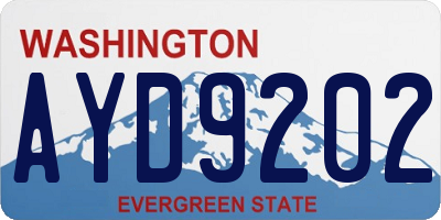 WA license plate AYD9202