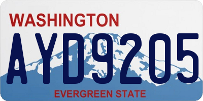 WA license plate AYD9205
