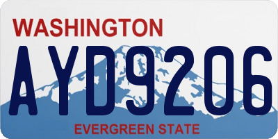 WA license plate AYD9206