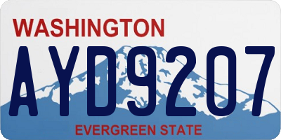 WA license plate AYD9207