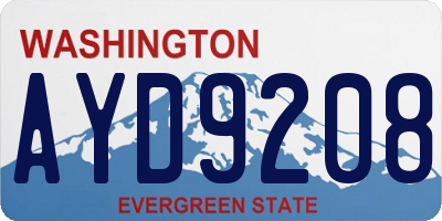 WA license plate AYD9208