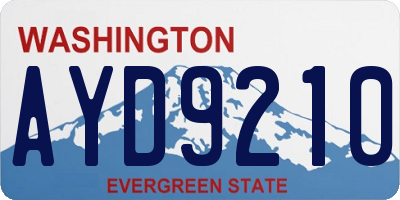 WA license plate AYD9210