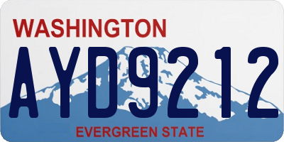 WA license plate AYD9212