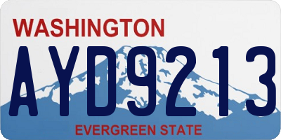 WA license plate AYD9213