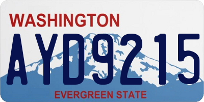 WA license plate AYD9215