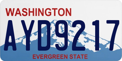 WA license plate AYD9217