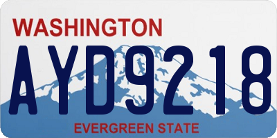WA license plate AYD9218