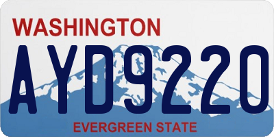 WA license plate AYD9220