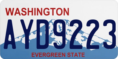 WA license plate AYD9223