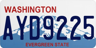 WA license plate AYD9225